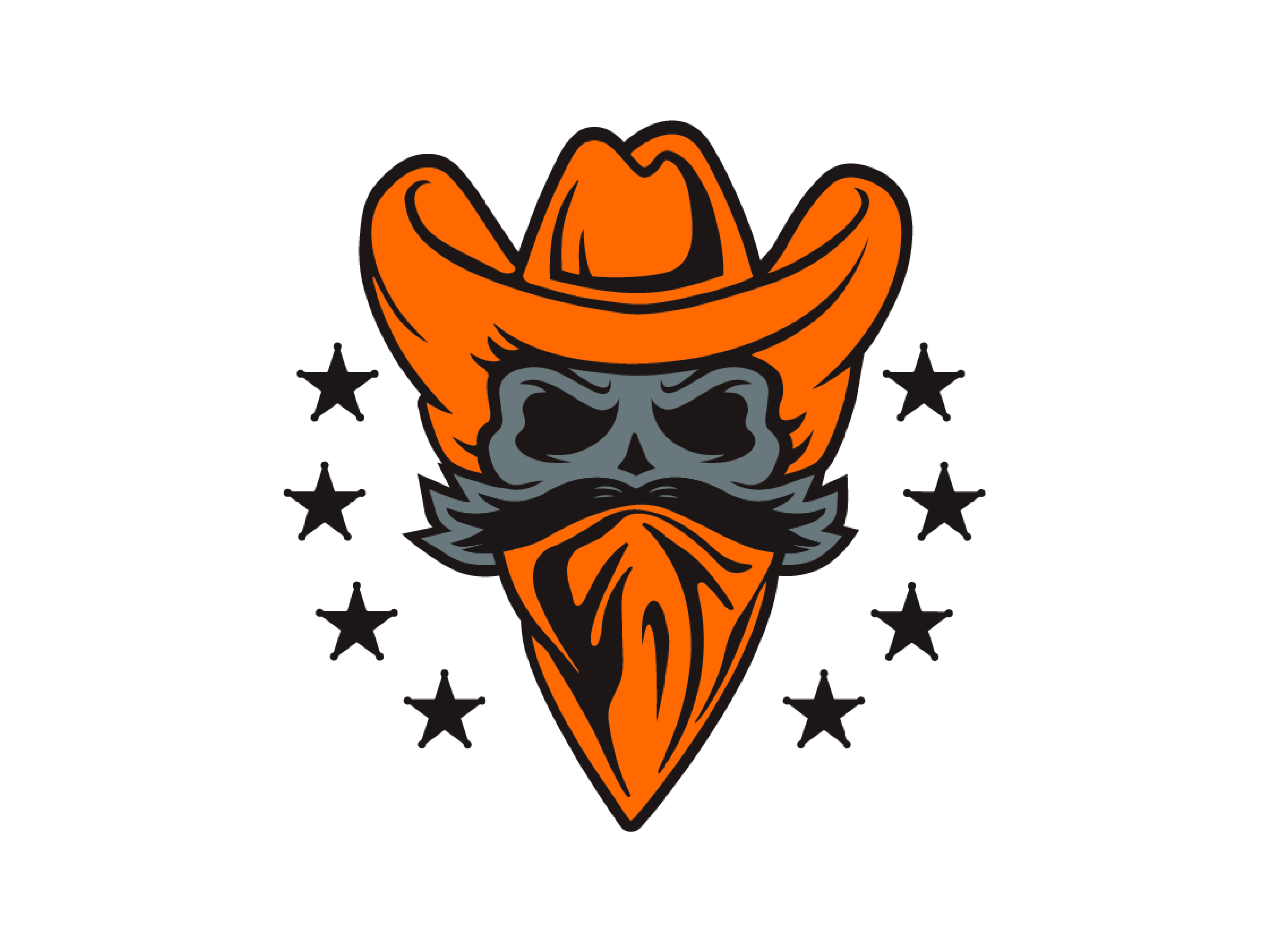 cowboy skull and star logo